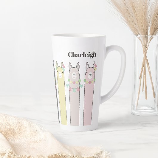 Personalisierte Niedliche Retro-farbige Llamas Milchtasse