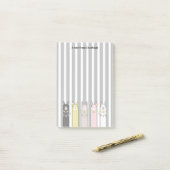Personalisierte Niedliche Retro-farbige Llamas Post-it Klebezettel (Auf Schreibtisch)