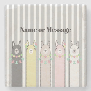 Personalisierte Niedliche Retro-farbige Llamas Steinuntersetzer
