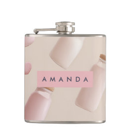 Personalisierte Niedliche Rosa Kekse und Erdbeermi Flachmann