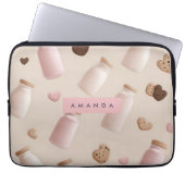 Personalisierte Niedliche Rosa Kekse und Erdbeermi Laptopschutzhülle (Vorderseite)