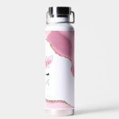Personalisierte Niedliche rosa Kinder Einhorn Trinkflasche (Rückseite)