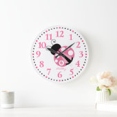 Personalisierte Niedliche Rosa Ladybug Große Uhr (Zuhause)