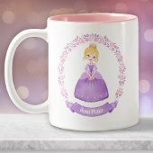 Personalisierte Niedliche Rosa Lila Prinzessin Zweifarbige Tasse