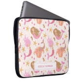 Personalisierte Niedliche Rosa Mermaid Laptopschutzhülle (Vorne Rechts)