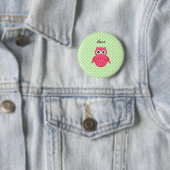 Personalisierte niedliche rosa Namenseule Button (Beispiel)