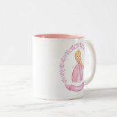 Personalisierte Niedliche Rosa Prinzessin Zweifarbige Tasse (VorderseiteRechts)