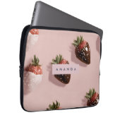 Personalisierte Niedliche Rosa Schokolade gedippt  Laptopschutzhülle (Vorne Rechts)