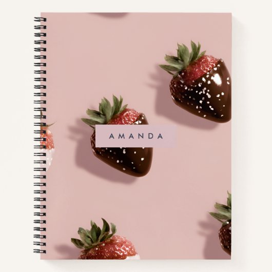 Personalisierte Niedliche Rosa Schokolade gedippt  Notizblock (Vorderseite)