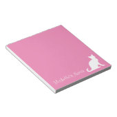 Personalisierte niedliche Rosa und Weiße Katze sch Notizblock (angewinkelt)