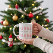 Personalisierte Niedliche Rosa Weihnachtsbäume, Go Kaffeetasse