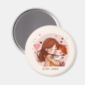 Personalisierte Niedliche Rothaarmutter Magnet (Vorderseite/Rückseite)
