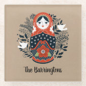 Personalisierte Niedliche Russische Nest-Puppe Glasuntersetzer (Vorderseite)