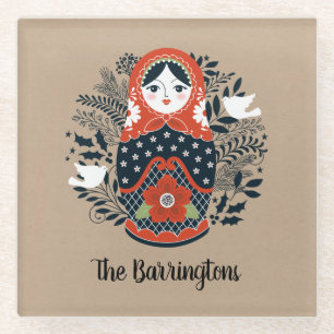 Personalisierte Niedliche Russische Nest-Puppe Glasuntersetzer