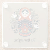 Personalisierte Niedliche Russische Nest-Puppe Glasuntersetzer (Rückseite)