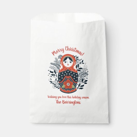 Personalisierte Niedliche Russische Nest Puppe Wei Geschenktütchen (Vorderseite)