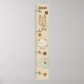 Personalisierte Niedliche Safari-Tiere-Wachstumsta Poster (Vorne)