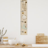 Personalisierte Niedliche Safari-Tiere-Wachstumsta Poster (Küche)