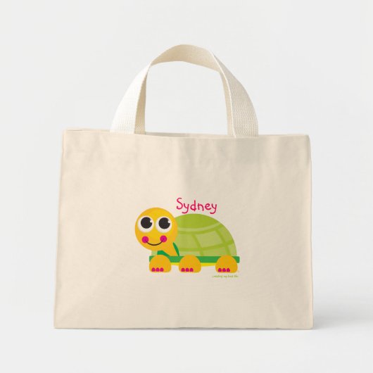 Personalisierte Niedliche Schildkröte Mini Stoffbeutel (Vorne)