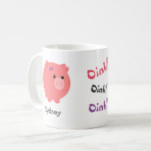 Personalisierte niedliche Schwein-Schale Kaffeetasse (Vorderseite Links)