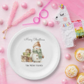 Personalisierte Niedliche Snowman & Weihnachtsgesc Pappteller (Party)