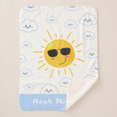 Personalisierte Niedliche Sonne und Cloud Baby Sherpadecke (Vorderseite)