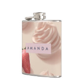 Personalisierte Niedliche süße Erdbeere Creme Past Flachmann (Links)