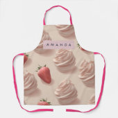 Personalisierte Niedliche süße Erdbeere Creme Past Schürze (Vorderseite)
