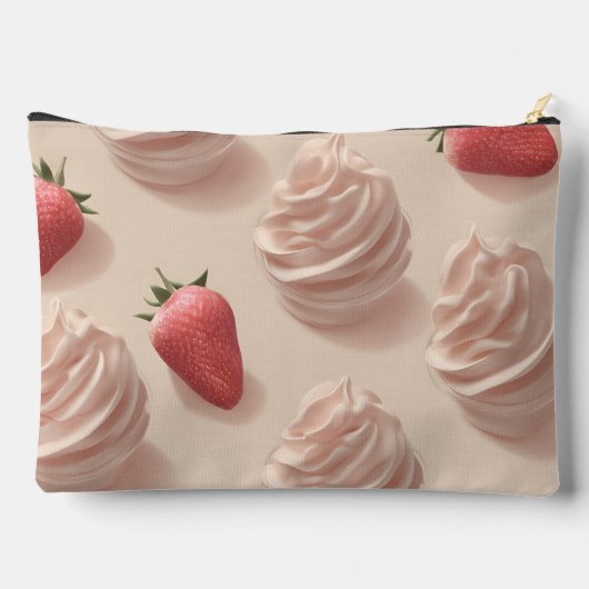 Personalisierte Niedliche süße Erdbeere Creme Past Zubehörtasche (Rückseite)
