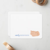 Personalisierte Niedliche Tabby-Katzenkarte Mitteilungskarte (Vorderseite/Rückseite Beispiel)