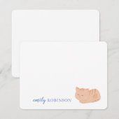 Personalisierte Niedliche Tabby-Katzenkarte Mitteilungskarte (Vorne/Hinten)