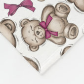 Personalisierte niedliche Teddybären, Muster rosa Fleecedecke (Ecke)