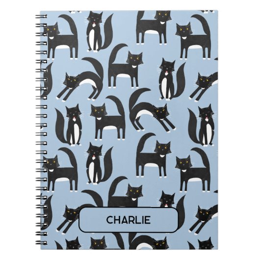 Personalisierte Niedliche Tuxedo Katze Notizblock (Vorderseite)