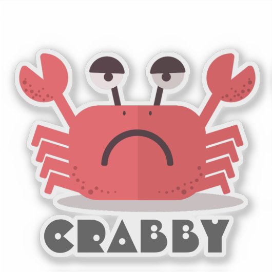 Personalisierte Niedliche und einfache Crabby-Krab Aufkleber (Vorderseite)