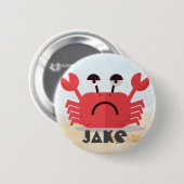 Personalisierte Niedliche und einfache Crabby-Krab Button (Vorne & Hinten)