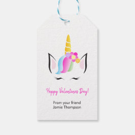 Personalisierte Niedliche Unicorn Happy Valentine Geschenkanhänger