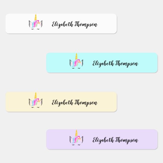 Personalisierte Niedliche Unicorn Kinderschule Etiketten (Gruppe)