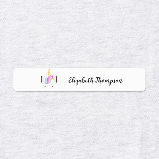 Personalisierte Niedliche Unicorn Kinderschule Etiketten (Design 1)