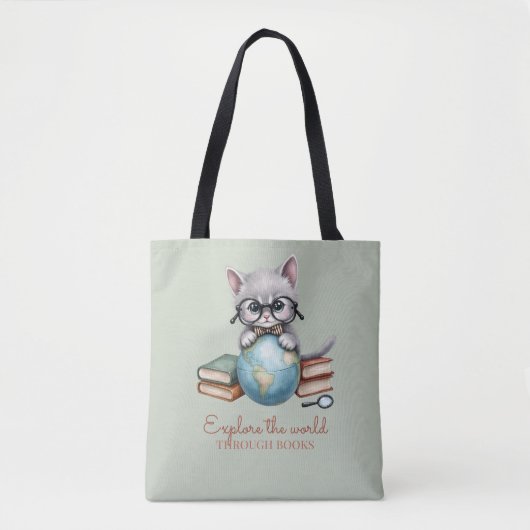 Personalisierte Niedliche "Wander Cat" Tasche (Vorderseite)