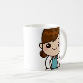 Personalisierte Niedliche weibliche Dr.(Ihr Name) Kaffeetasse