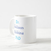 Personalisierte Niedliche weibliche Dr.(Ihr Name) Kaffeetasse (Vorderseite Links)