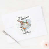 Personalisierte Niedliche Weihnachts-Gnome-Ice-Ska Runder Aufkleber (Umschlag)