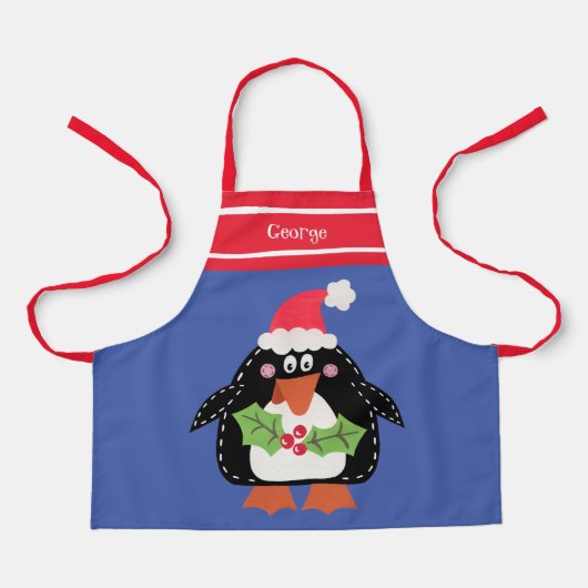 Personalisierte Niedliche Weihnachts-Penguin-Schür Schürze (Vorderseite)