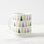 Personalisierte Niedliche Weihnachtsbaumen Red Gre Kaffeetasse (Vorderseite Links)