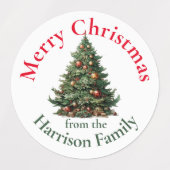 Personalisierte Niedliche Weihnachtsbaumwünsche Etiketten (Design 1)