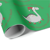 Personalisierte Niedliche Weihnachtsdinosaurier in Geschenkpapier (Rolleneckpunkt)