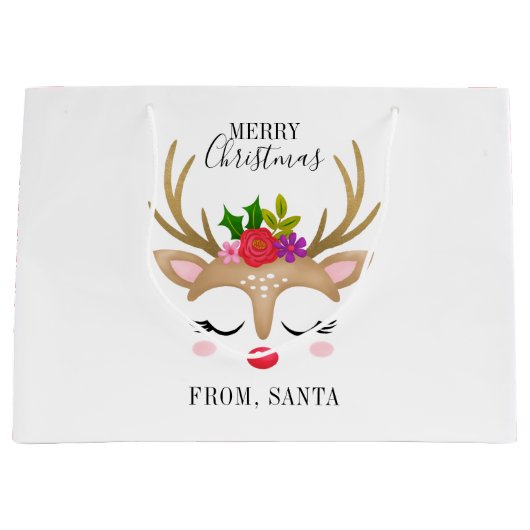 Personalisierte Niedliche Weihnachtsfeier Große Geschenktüte (Vorderseite)