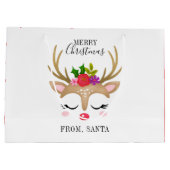 Personalisierte Niedliche Weihnachtsfeier Große Geschenktüte (Rückseite)