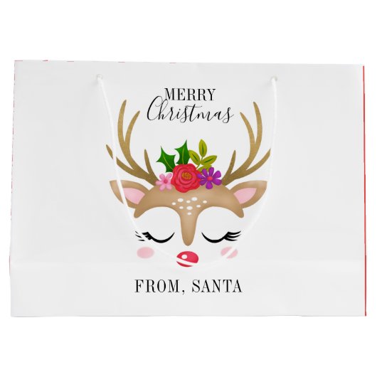 Personalisierte Niedliche Weihnachtsfeier Große Geschenktüte (Rückseite)