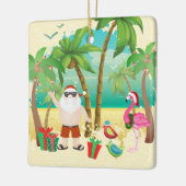 Personalisierte Niedliche Weihnachtsgeburten Keramikornament (Links)